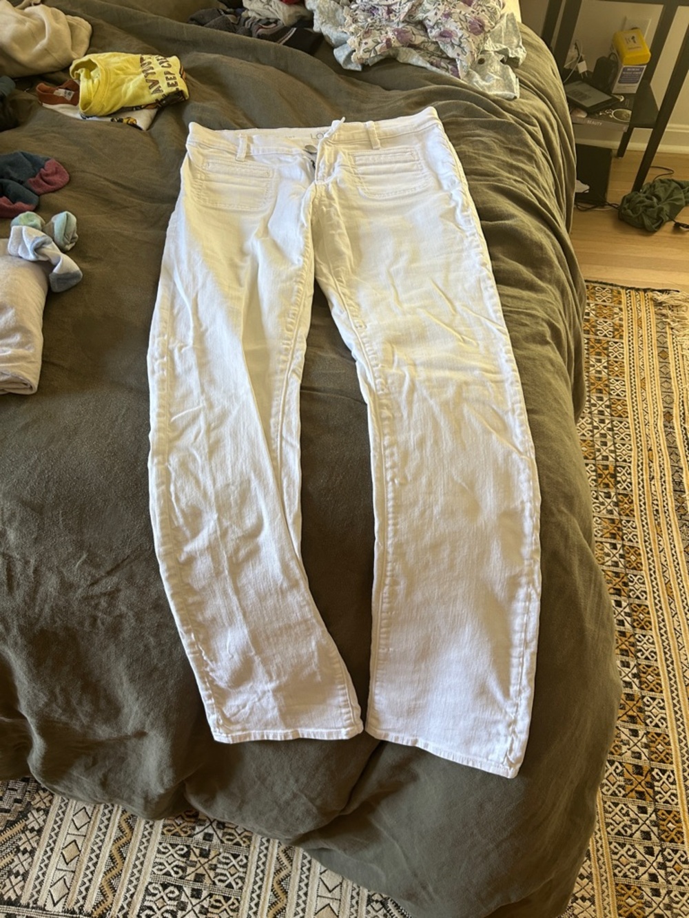 LOFT White Boot Cut Jeans